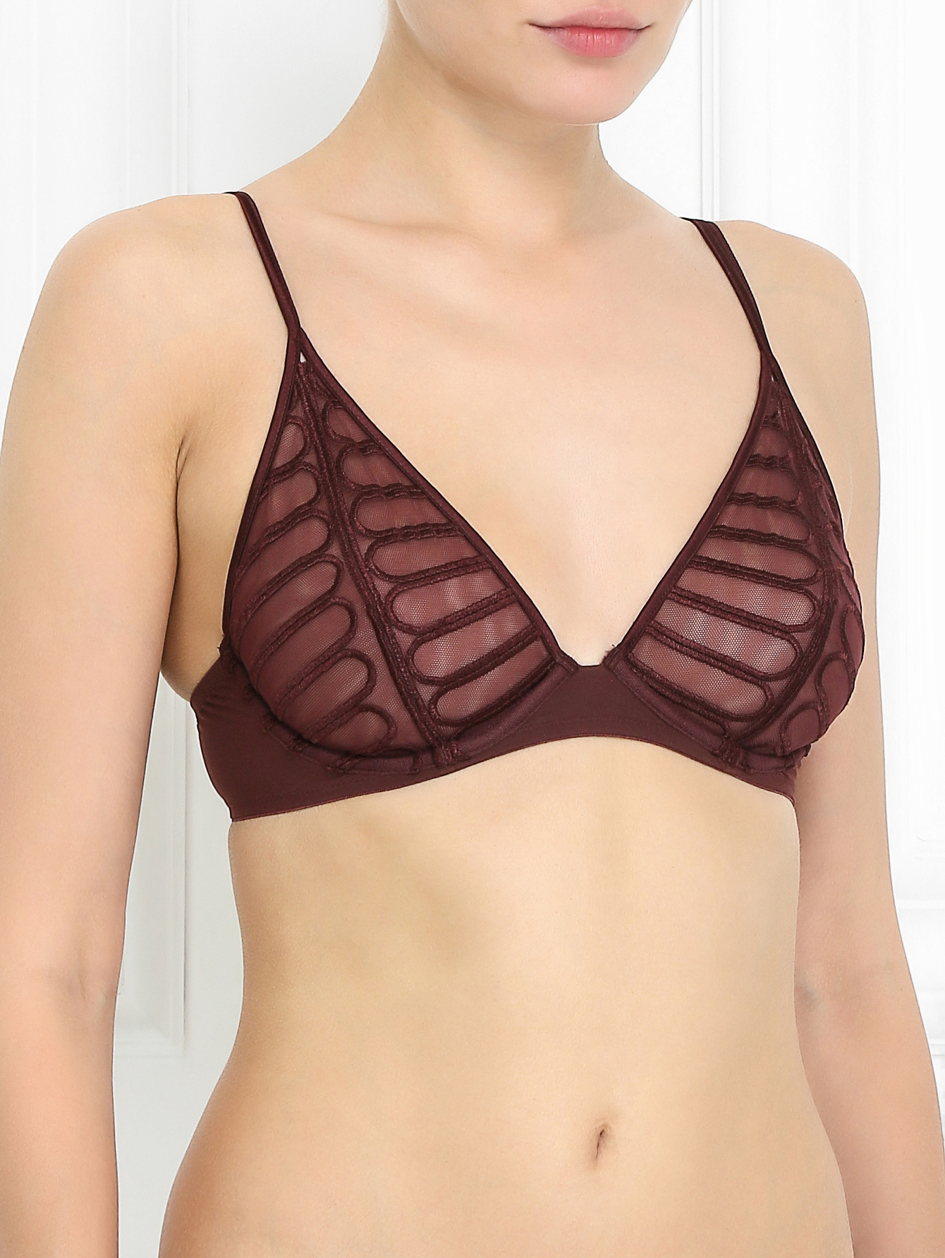 Calvin Klein Sheer Demi Bra with Logo Trim