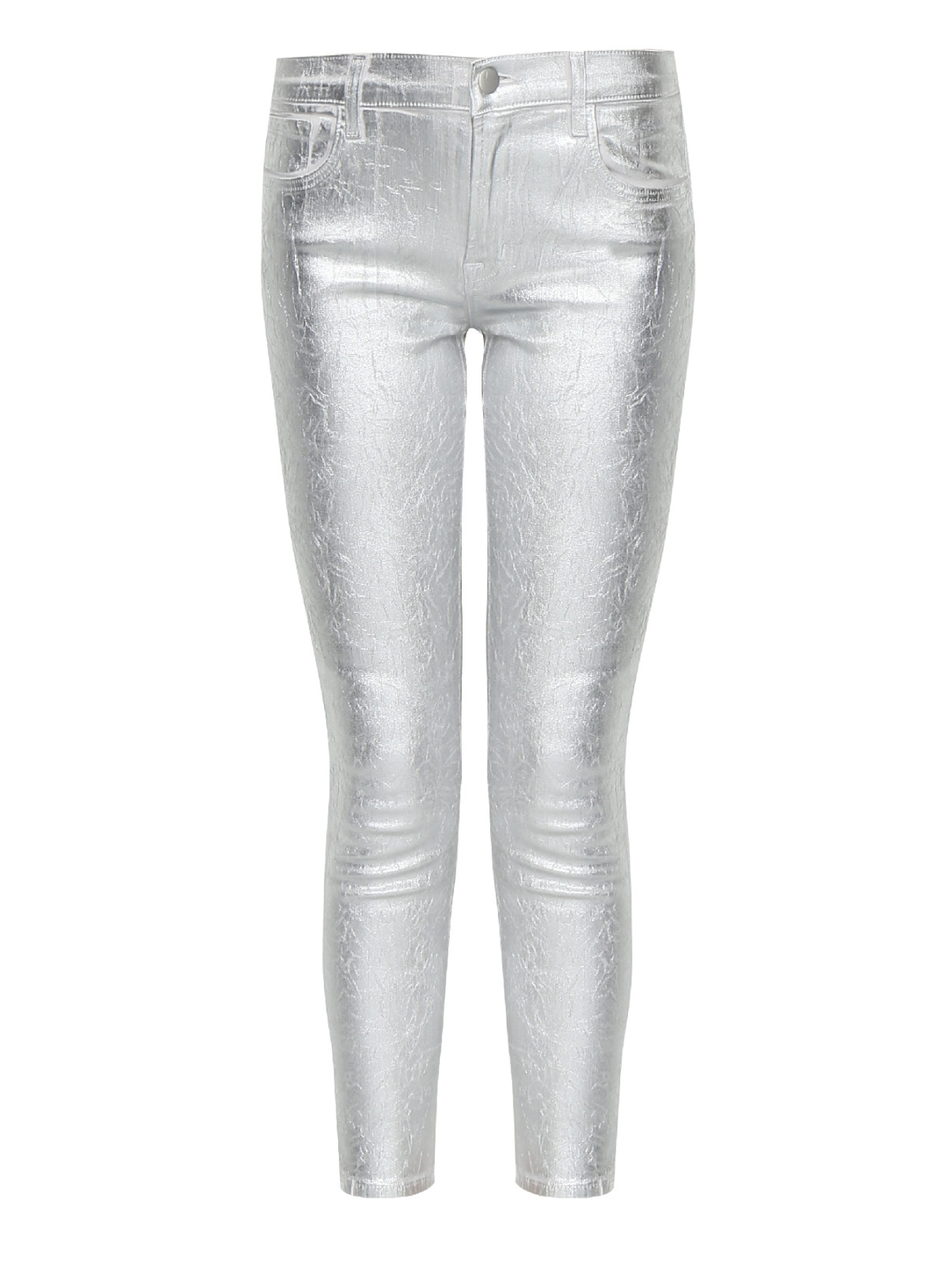 J Brand серебряные брюки узкие из хлопка (462403) купить со скидкой –распродажа в Боско Аутлет